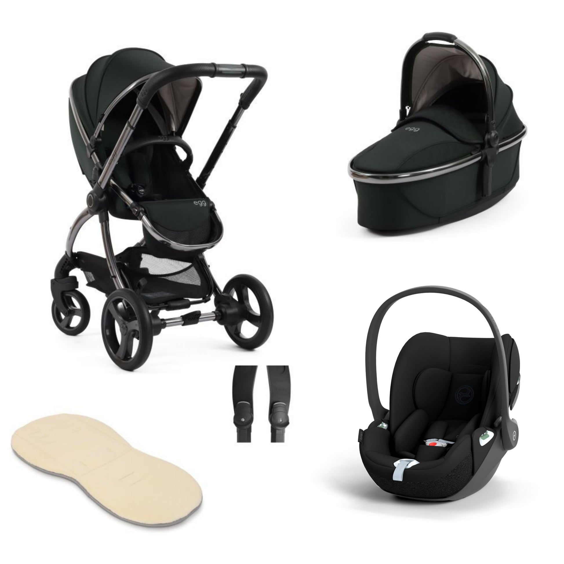 Egg 3 stroller in Black Olive with cloud t only