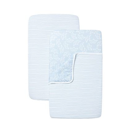 Shnuggle air crib bedding set in blue