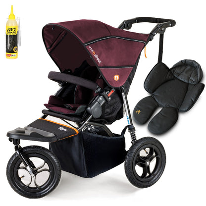 Out N About single nipper in bramble berry red with newborn insert.