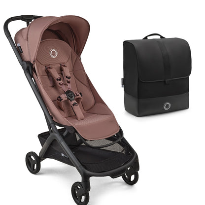 Bugaboo Butterfly2 stroller in dusty pink colour with transport bag.