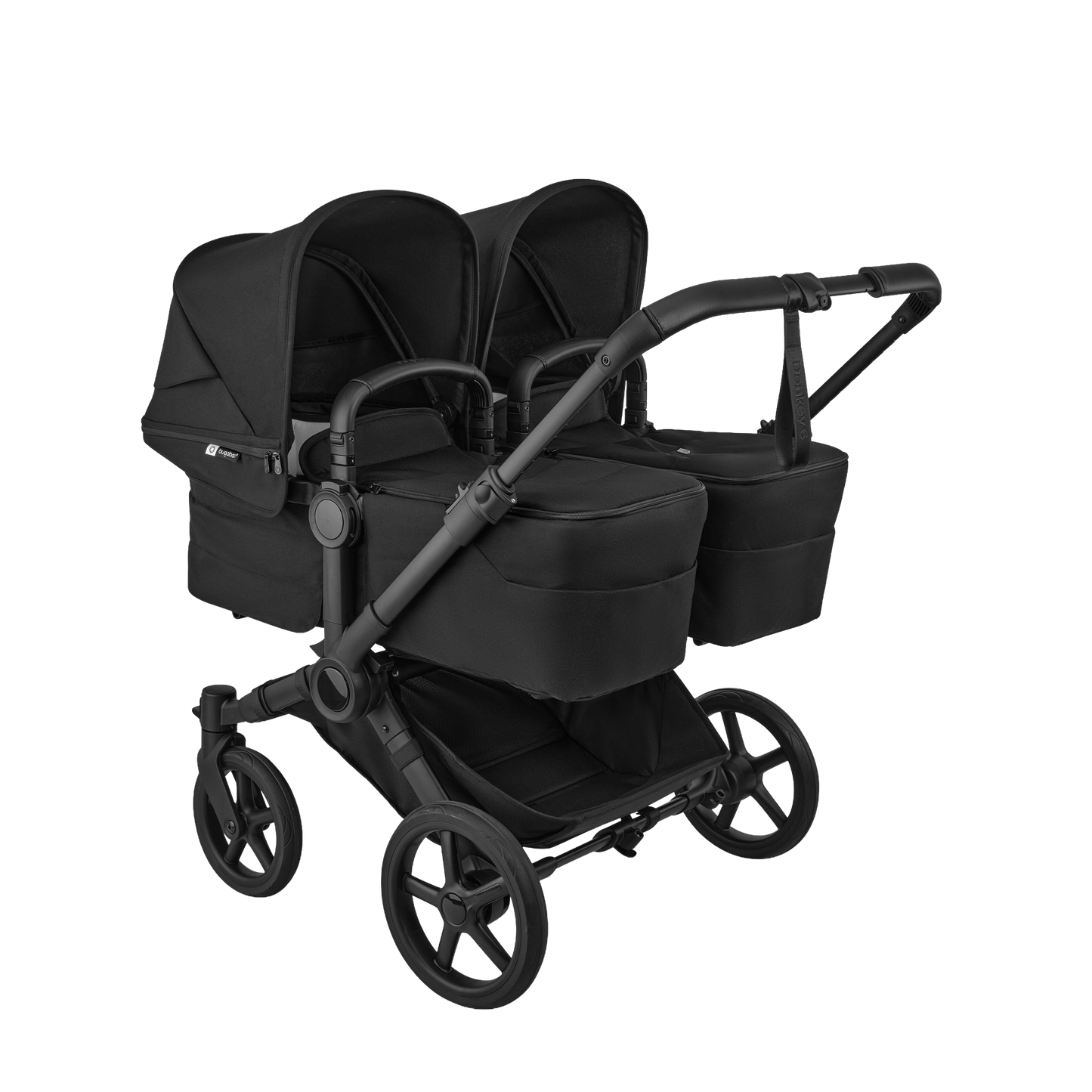 Bugaboo donkey twin pushchair and accessories in heritage black.