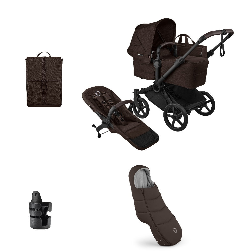Bugaboo Donkey 6 pushchair single mode in cocoa brown colour.