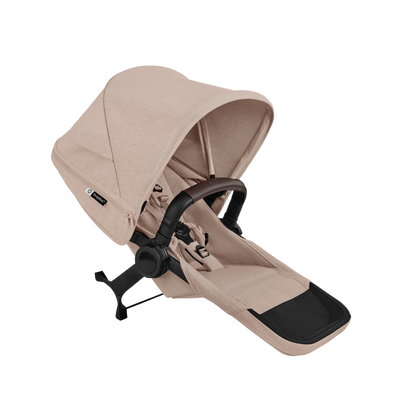 Donkey twin pushchair in desert taupe beige with matching accessories and cloud t car seats and bases