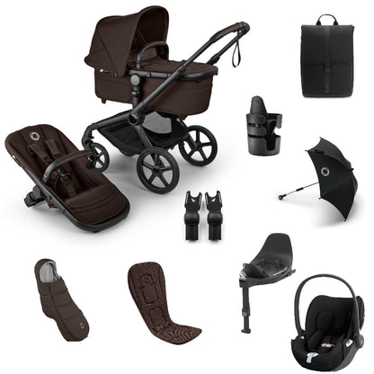 Bugaboo Fox 5  Renew Complete Bundle in cocoa brown colourway complete with cloud t car seat and base.