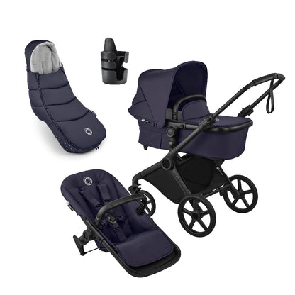 Cub pushchair in deep indigo navy with matching accessories.