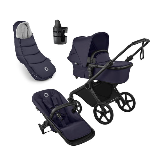 Cub pushchair in deep indigo navy with matching accessories.