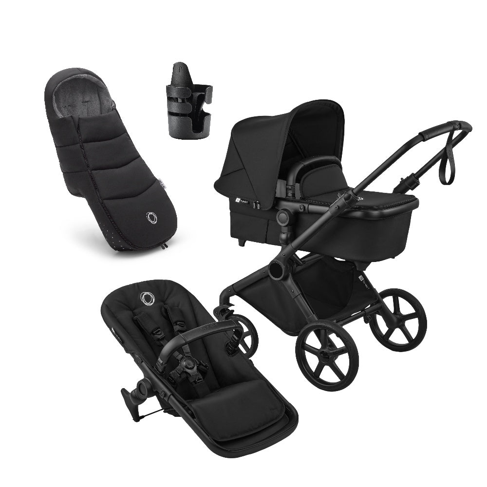 Cub pushchair in heritage black with matching accessories.