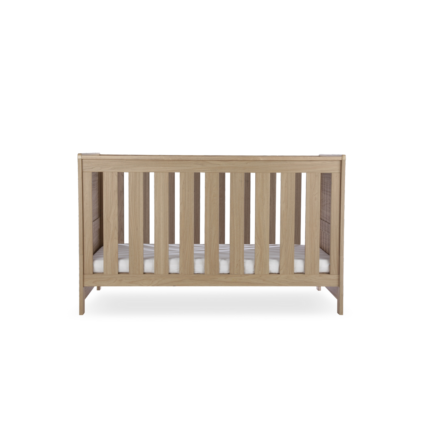 CuddleCo Burford cot bed in an oak finish. Mattress not included.