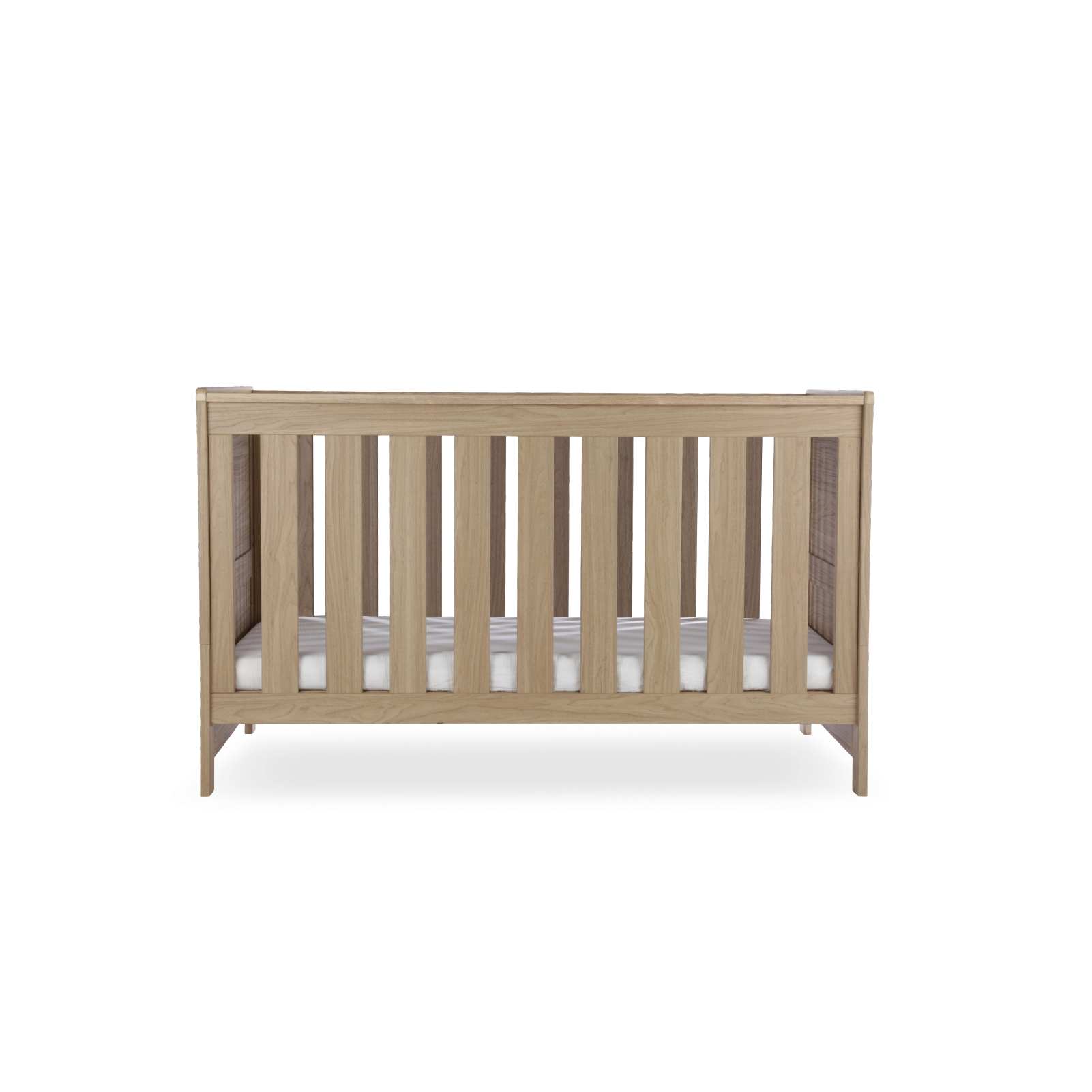 CuddleCo Burford cot bed in an oak finish. Mattress not included.