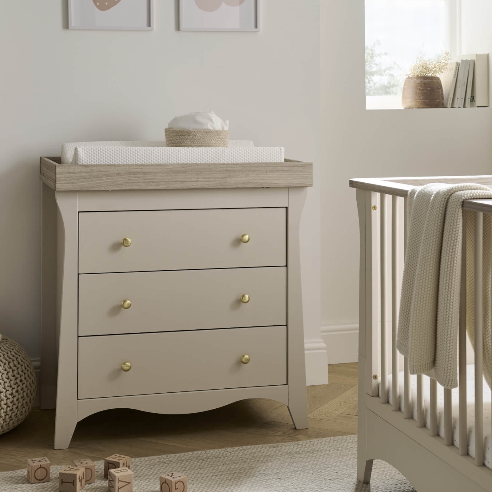 Clara 3 drawer dresser in cashmere