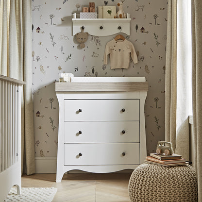 Clara nursery shelf in white.