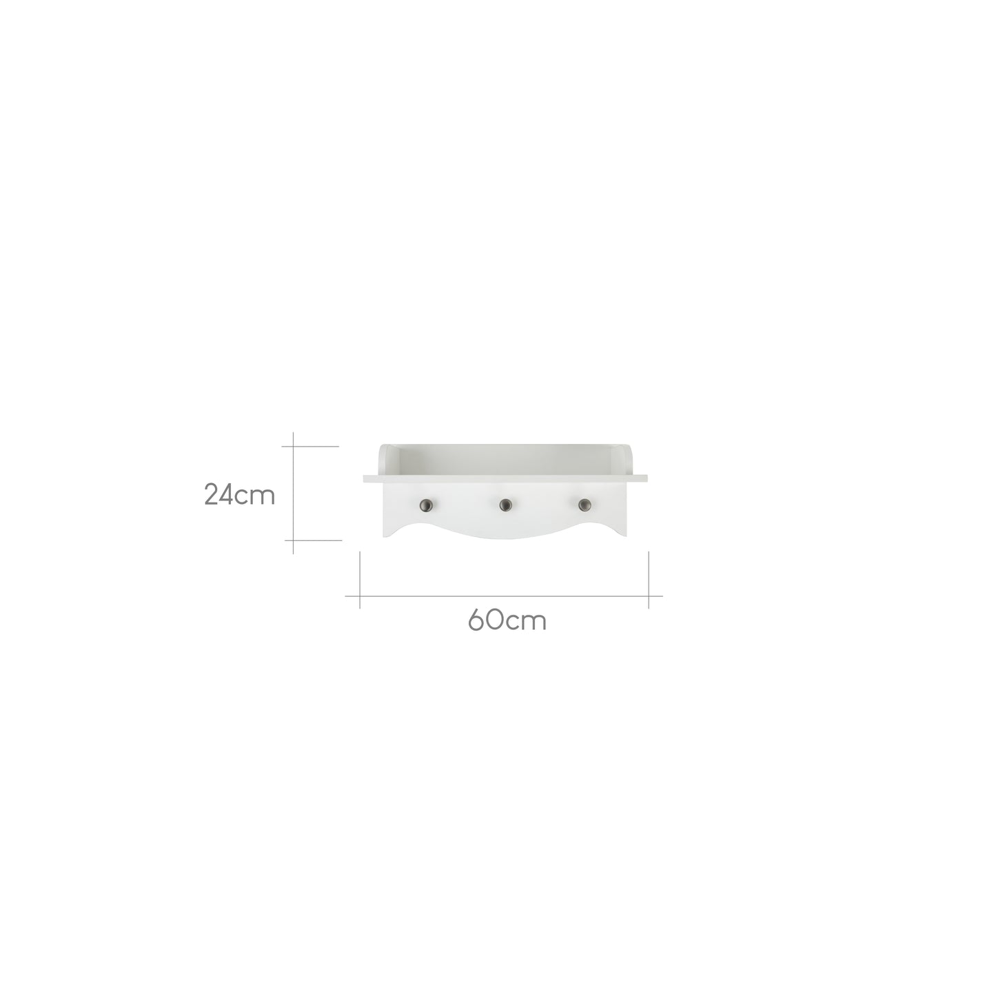 Clara nursery shelf in white.
