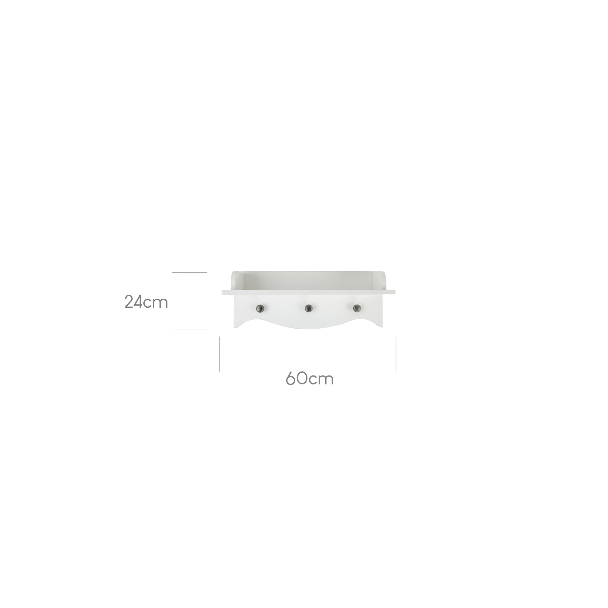 Clara nursery shelf in white.