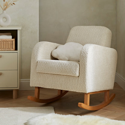 CuddleCo Etta nursing chair in mushroom colour way with rocking feet.