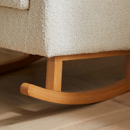 CuddleCo Etta nursing chair in mushroom colour way with rocking feet.