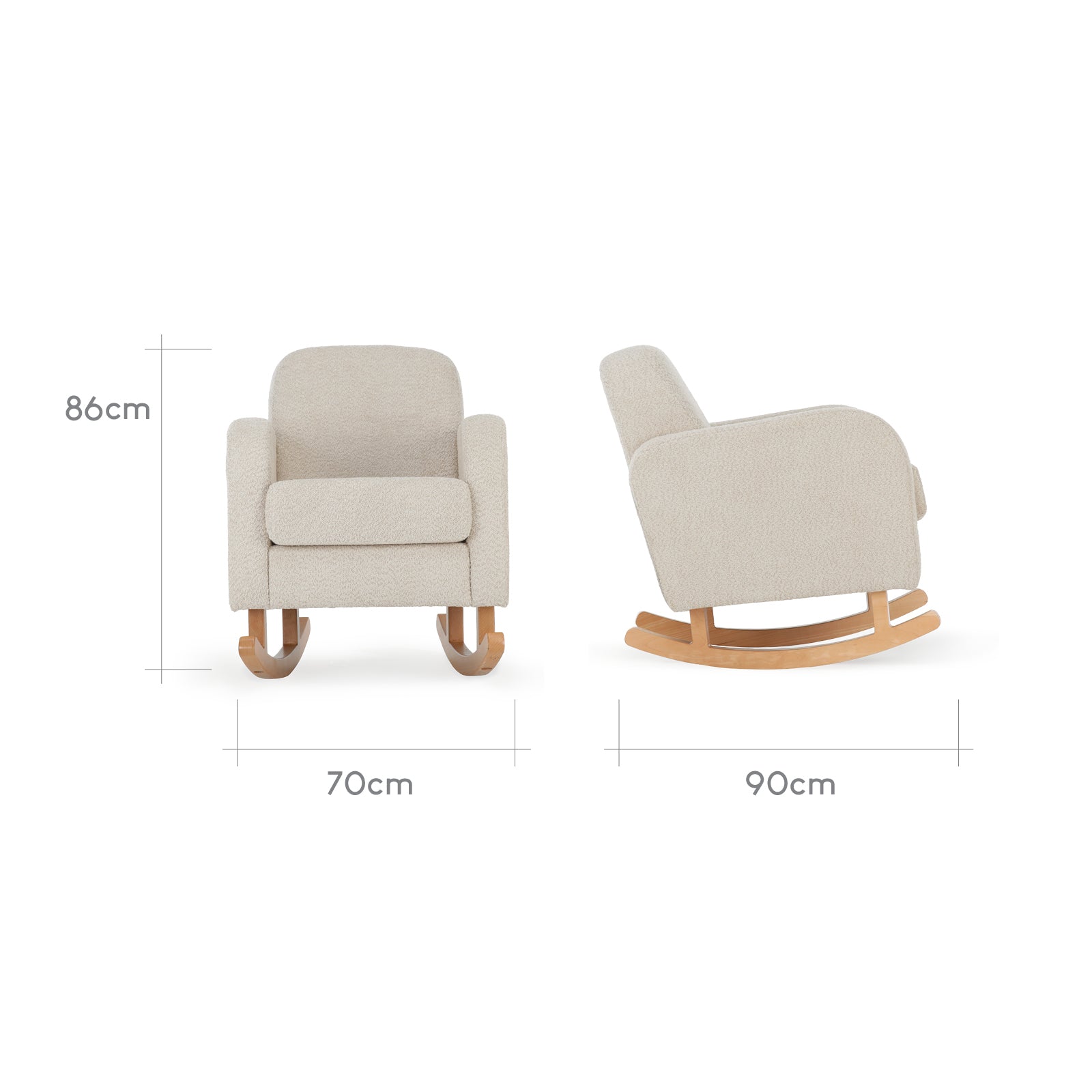 CuddleCo Etta nursing chair in mushroom colour way with rocking feet.