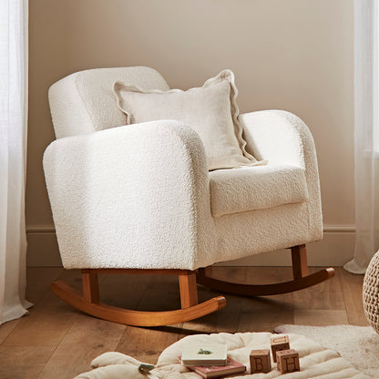 CuddleCo Etta nursing chair in off white colour way with rocking feet.