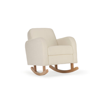 CuddleCo Etta nursing chair in off white colour way with rocking feet.