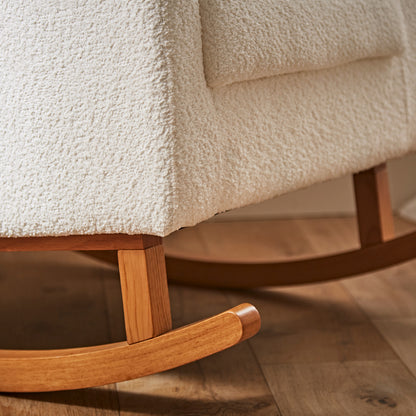 CuddleCo Etta nursing chair in off white colour way with rocking feet.