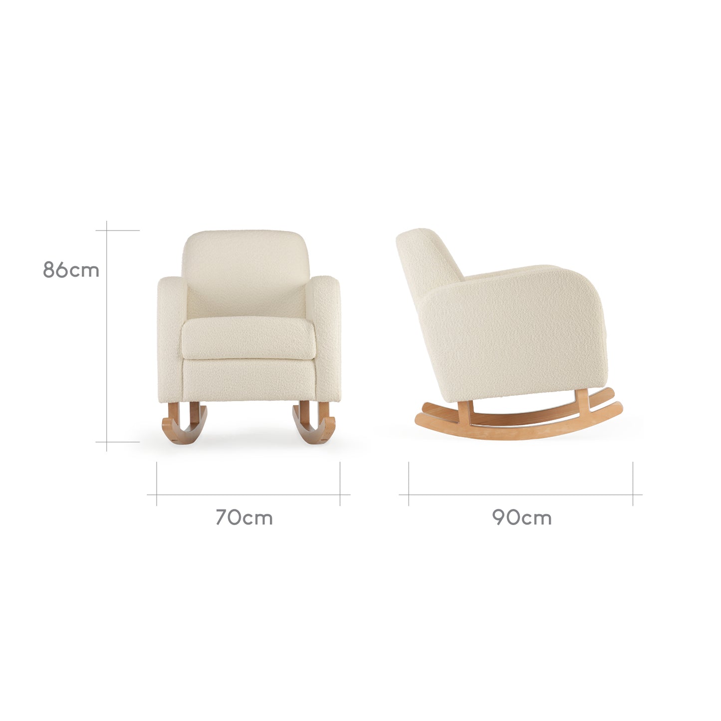 CuddleCo Etta nursing chair in off white colour way with rocking feet.