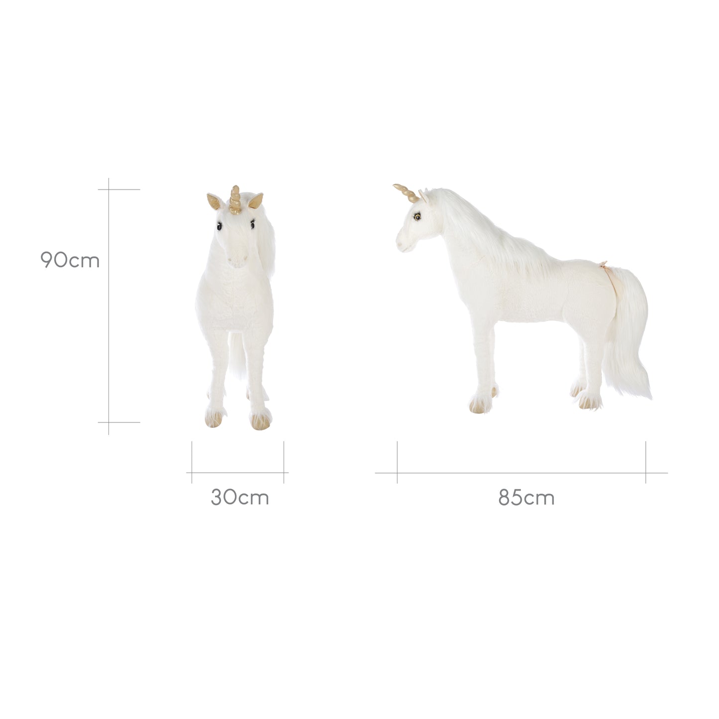 CuddleCo Standing Unicorn in Gold Dust 