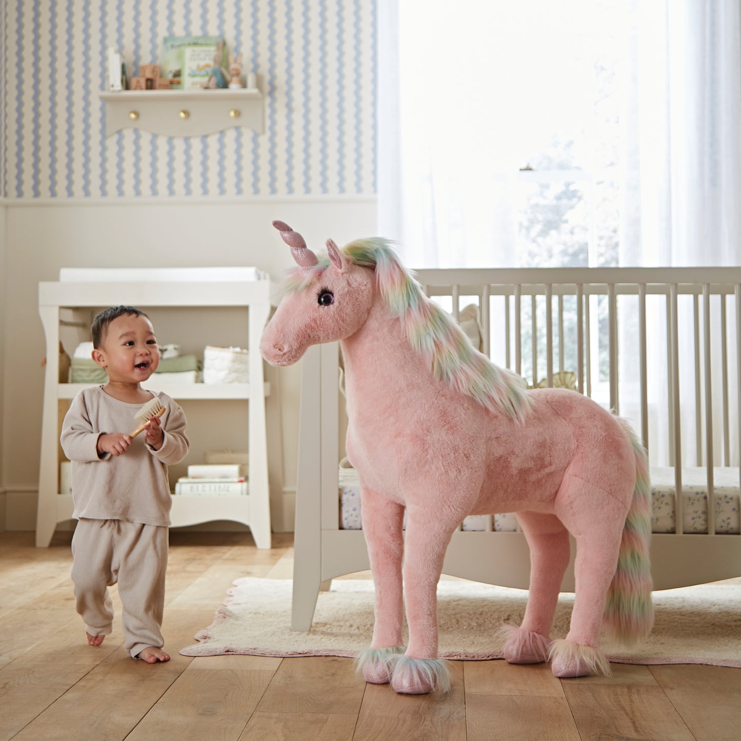 CuddleCo Standing Unicorn in Rainbow 