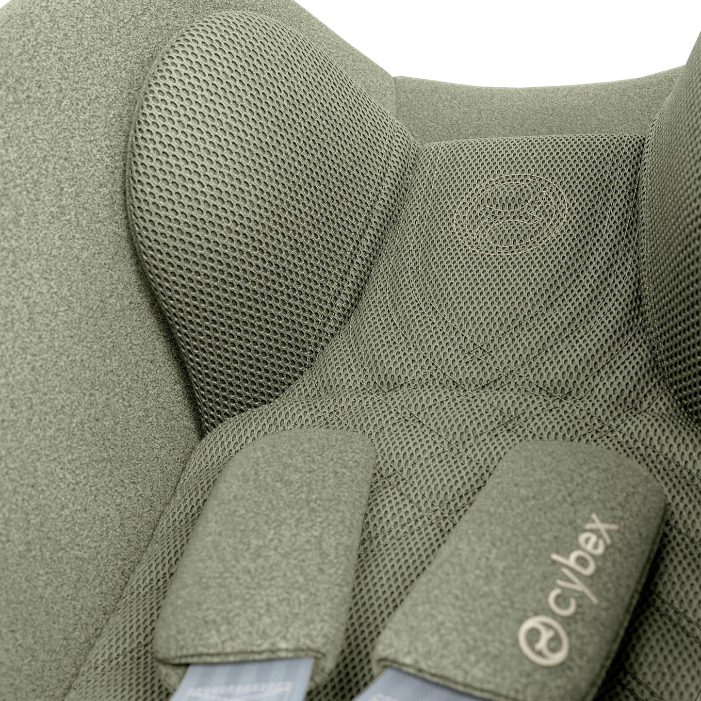 Cybex Cloud T car seat in Sage Green colourway, highlighting contemporary safety features.