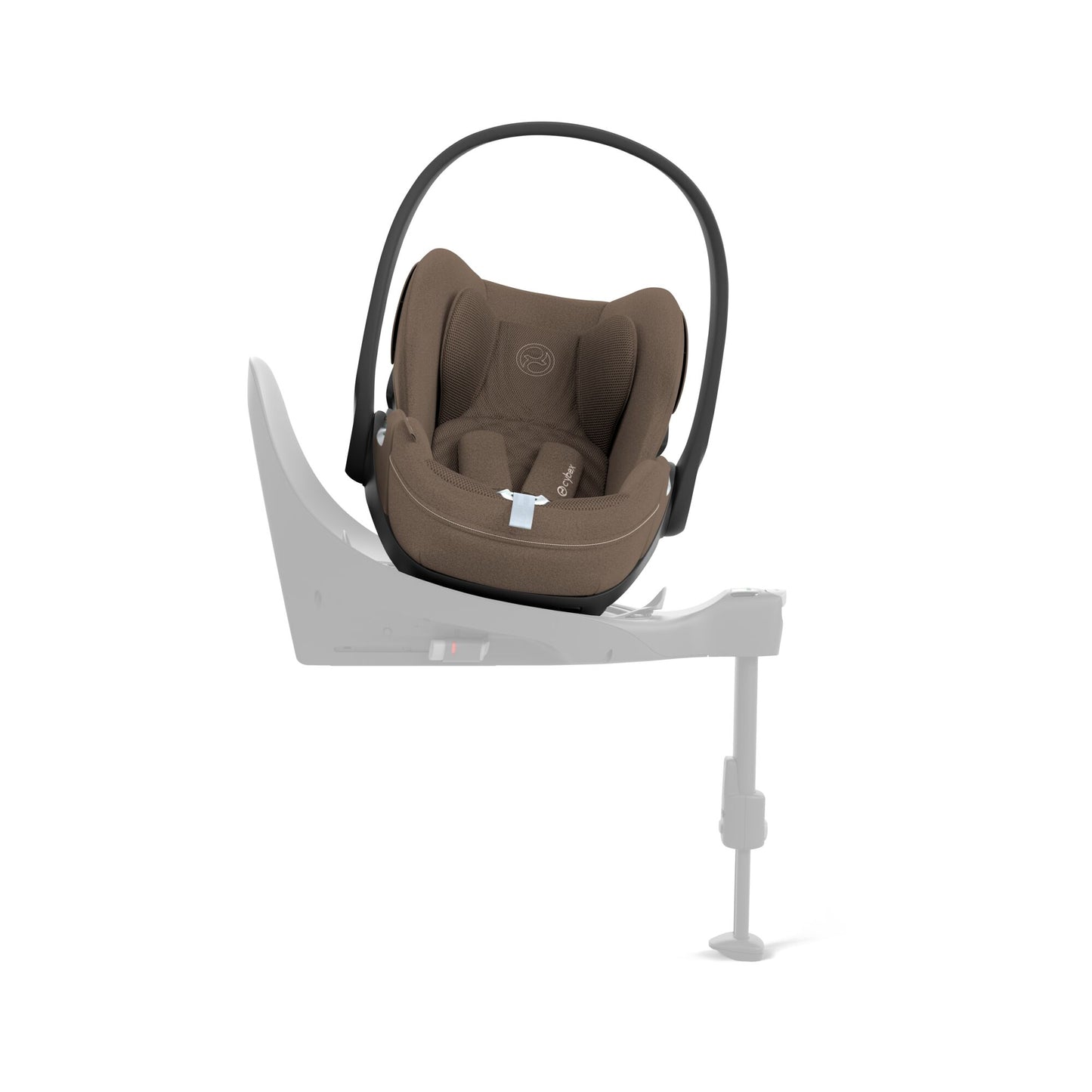 Cybex Cloud T car seat in Coconut Brown colourway, highlighting contemporary safety features.