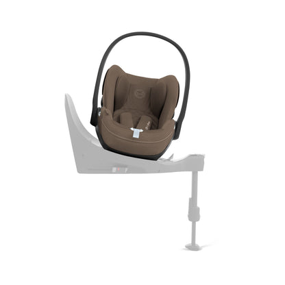 Cybex Cloud T car seat in Coconut Brown colourway, highlighting contemporary safety features.