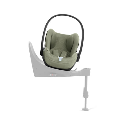 Cybex Cloud T car seat in Sage Green colourway, highlighting contemporary safety features.