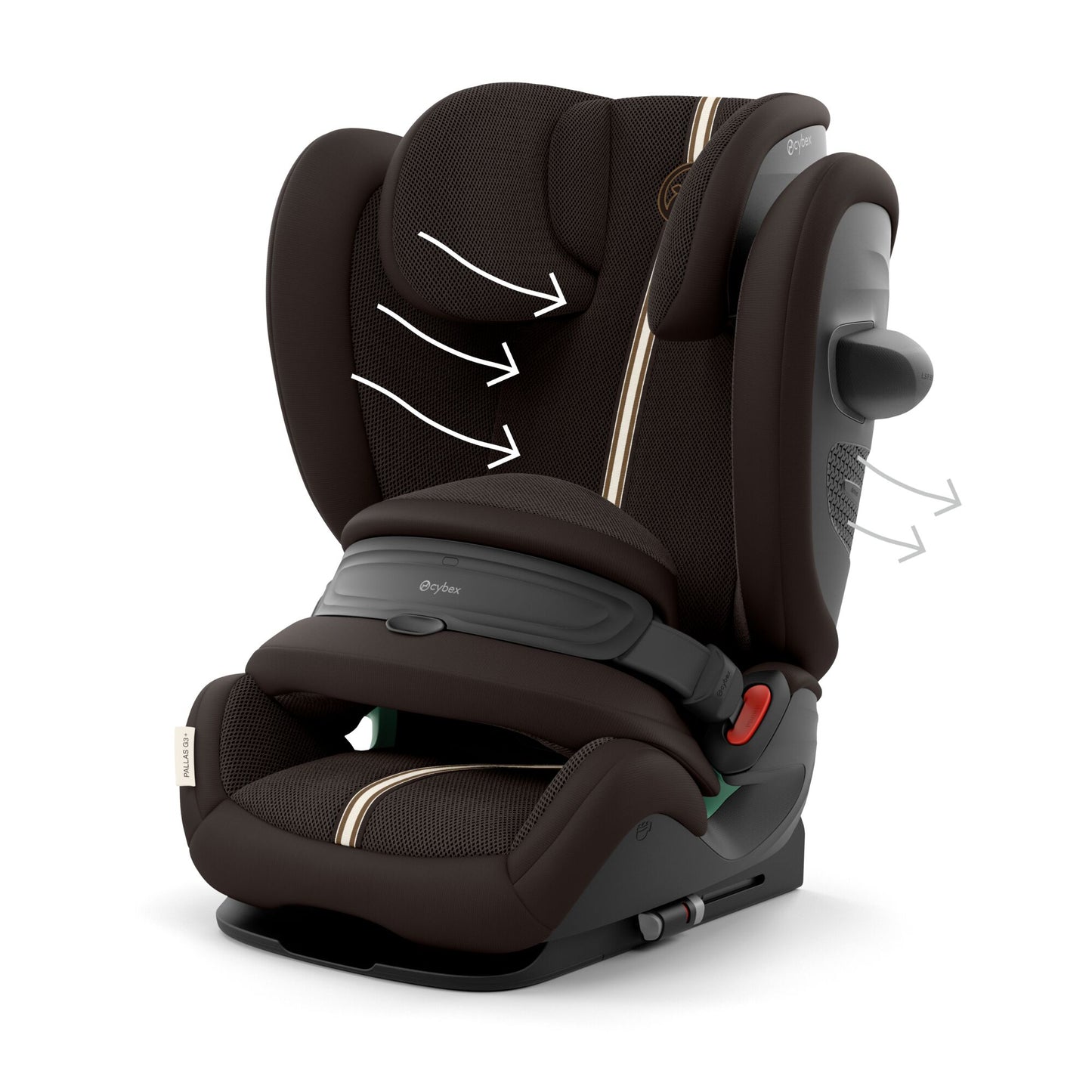 Cybex Pallas G3 i-Size Toddler Car Seat in chocolate brown PLUS colour.