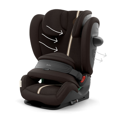 Cybex Pallas G3 i-Size Toddler Car Seat in chocolate brown PLUS colour.
