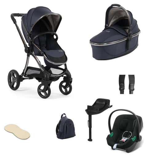 Egg 3 stroller in celestial including an aton b2 car seat and base and bag