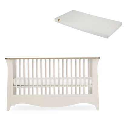 Clara cotbed in cashmere with a cuddleco lullaby mattress