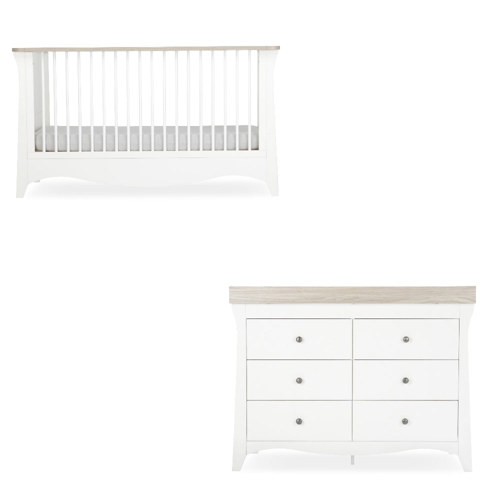 Cuddleco Clara Luxe 2 peice nursery furniture set in cashmere and ash colour.