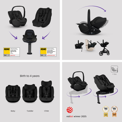 Silver cross cove 2 travel system in chocolate brown with next stage car seat in black.