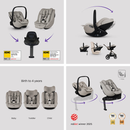 Silver cross cove 2 travel system in pewter green with next stage car seat in taupe.