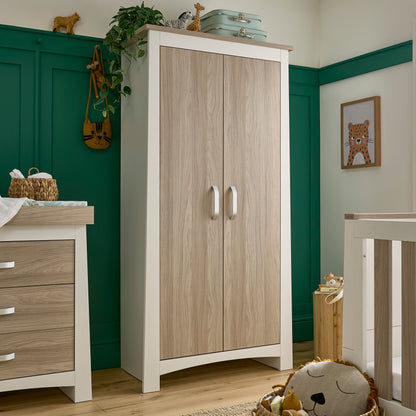 CuddleCo Ada 2 Door Nursery Wardrobe – White and Ash