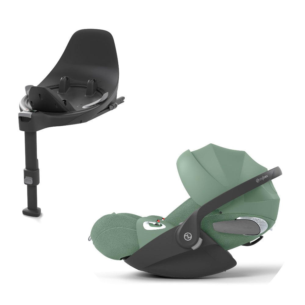 Cybex cloud t car seat in leaf green plus colour with isofix base t.