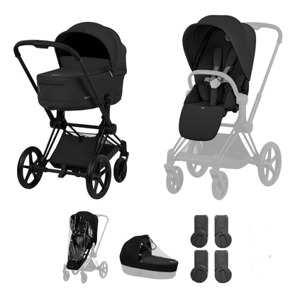 Cybex Priam Comfort combo in Sepia black colourway and matt black chassis.