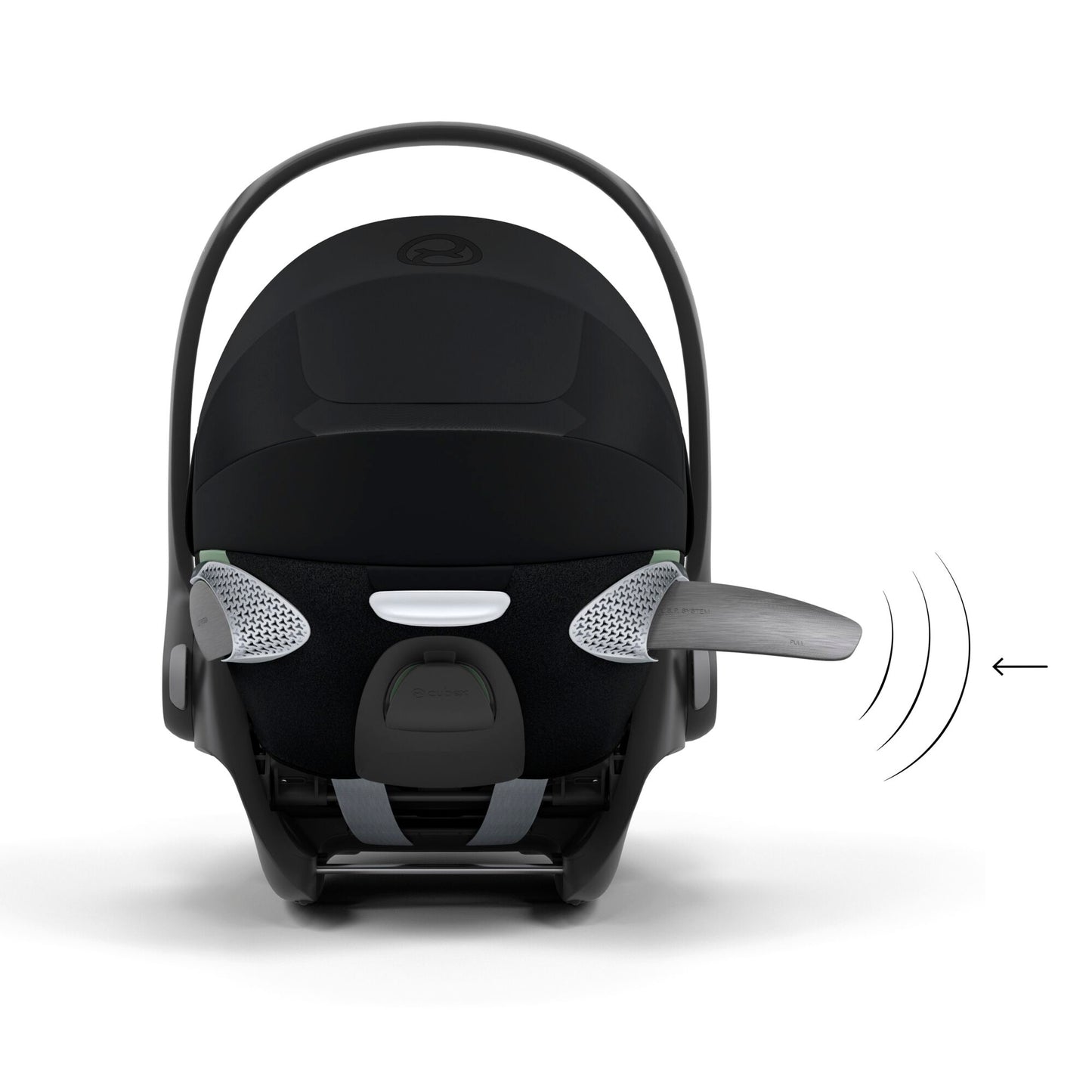 Cybex Cloud T car seat in sepia black plus, highlighting contemporary safety features.