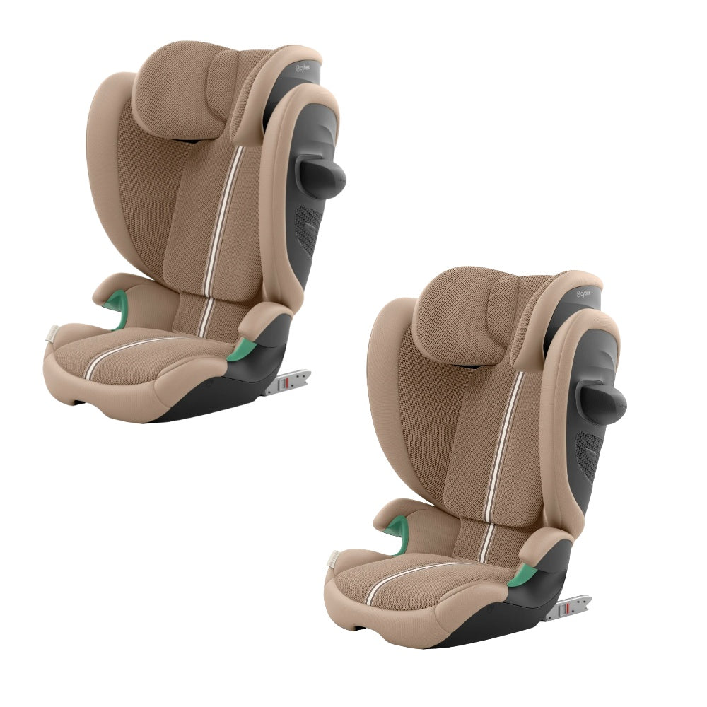 2 x Cybex solution G2 car seats in almond beige plus colourway.