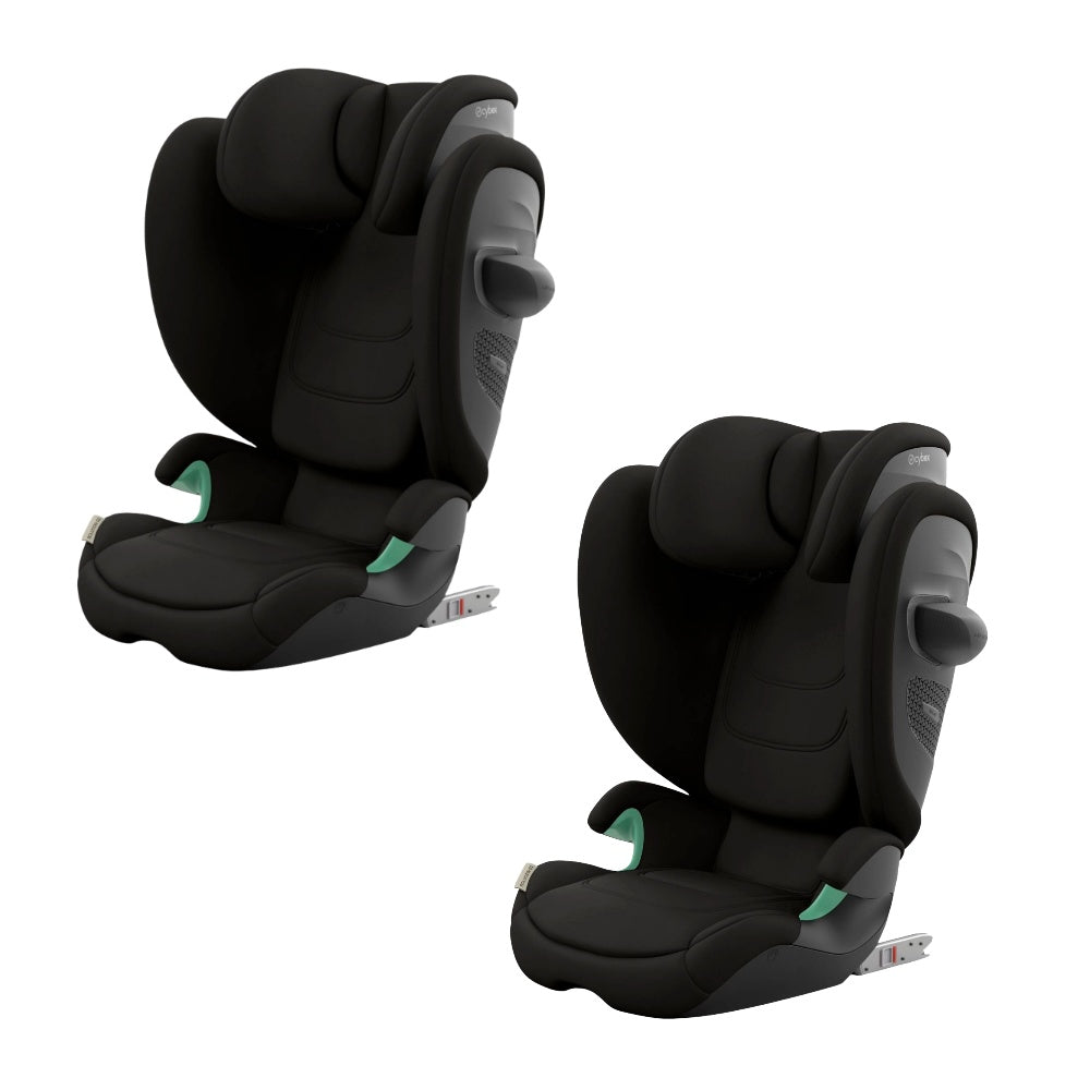 2 x Cybex solution G2 car seats in magic black plus colourway.