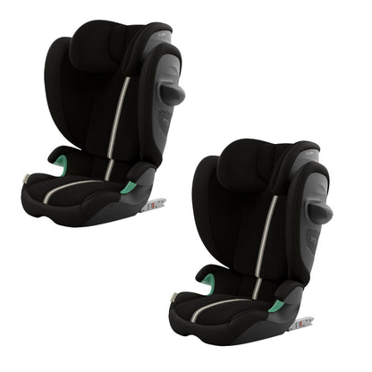 2 x Cybex solution G2 car seats in moon black plus colourway.