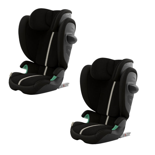 2 x Cybex solution G2 car seats in moon black plus colourway.