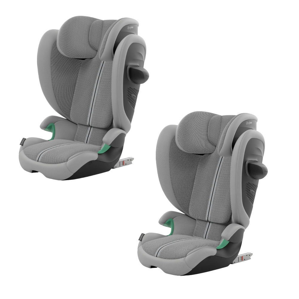 2 x Cybex solution G2 car seats in stone grey plus colourway.