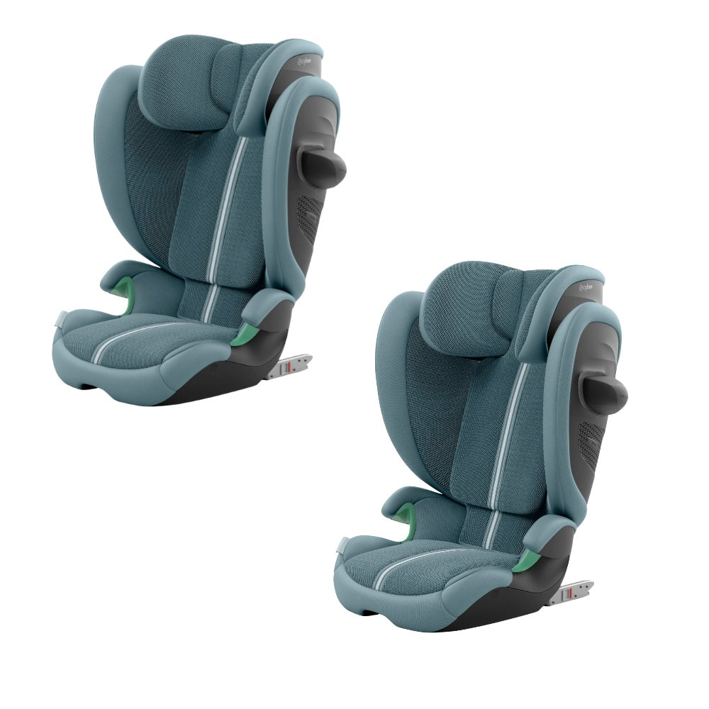 2 x Cybex solution G2 car seats in stormy blue plus colourway.