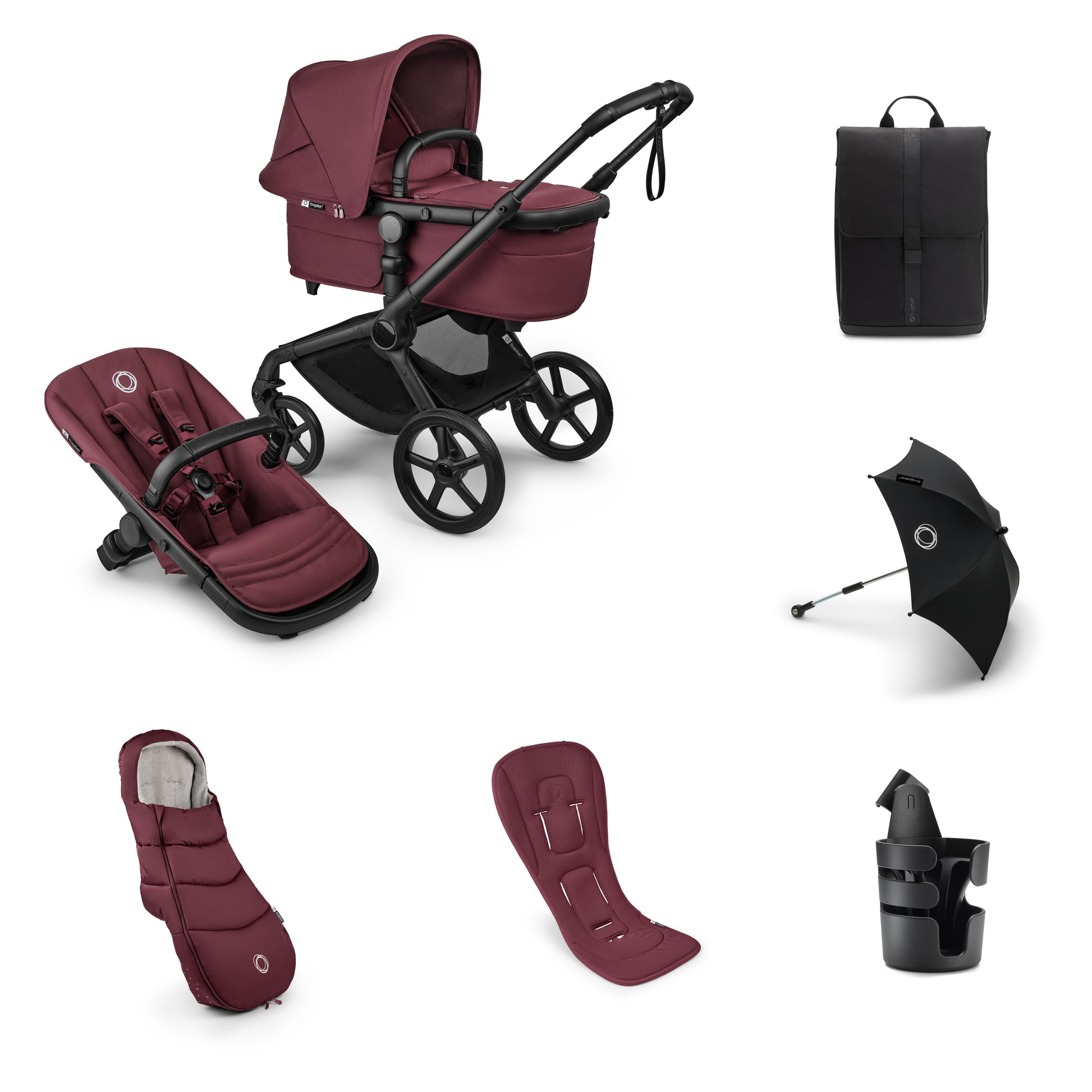 Bugaboo Fox 5  Renew Complete Bundle Dark Cherry