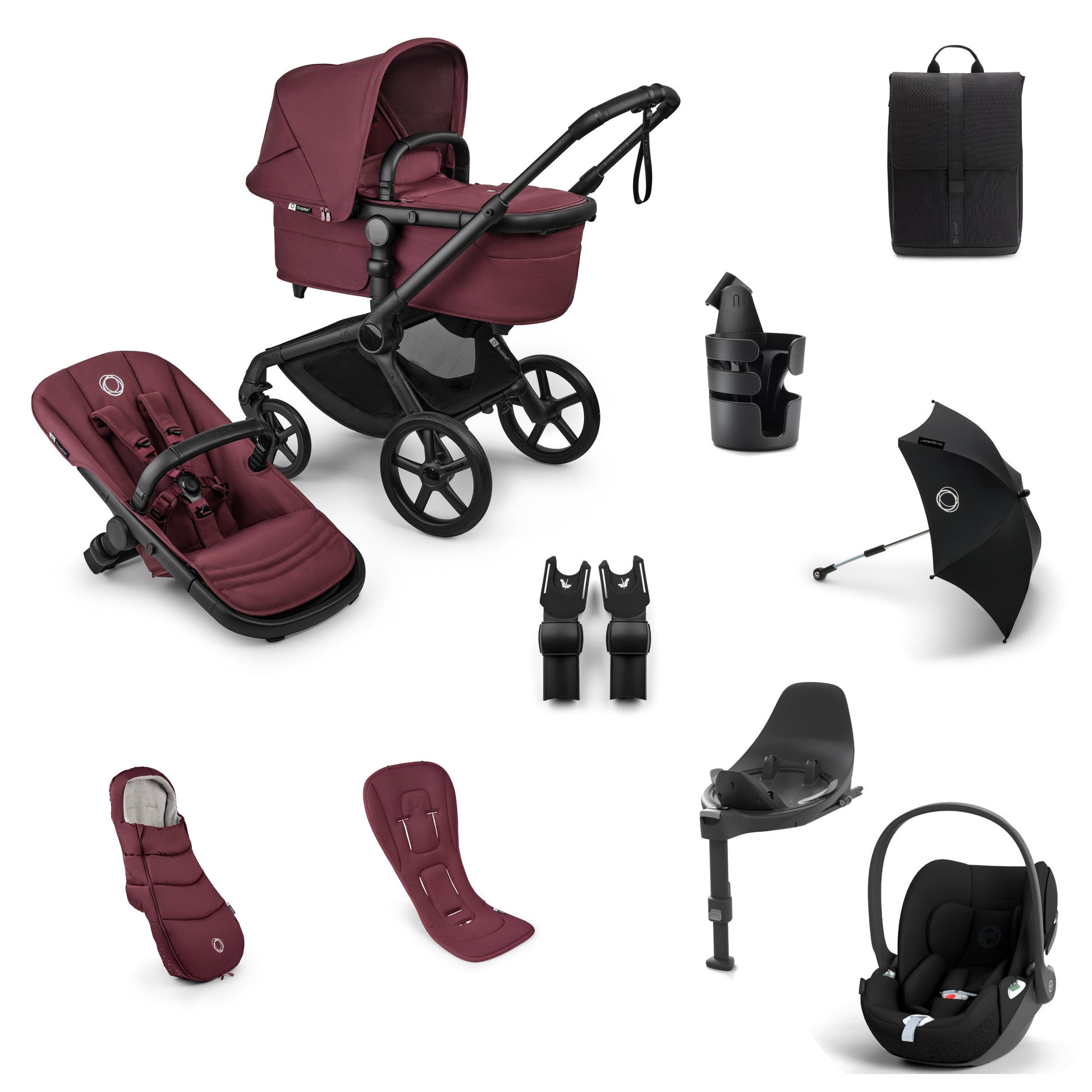 Bugaboo Fox 5  Renew Complete Bundle Dark Cherry