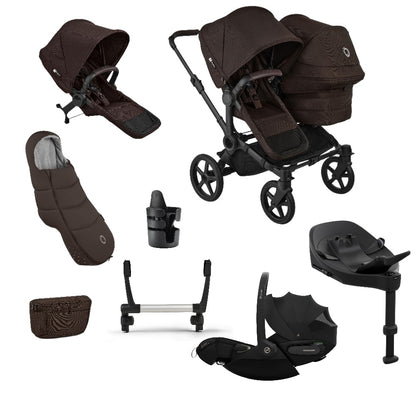 Bugaboo Donkey 6 Duoble Pushchair Essentials Bundle & Cybex Cloud S Car Seats